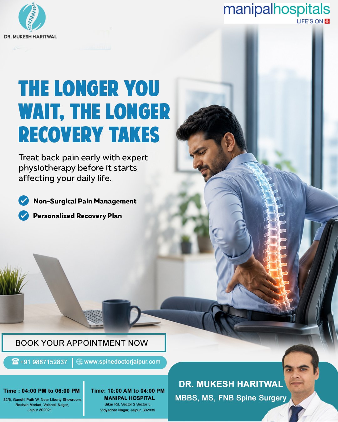 Dr Mukesh Haritwal - Spine Surgeon in Jaipur, micro spine doctor in Jaipur, Slip Disc Treatment in Jaipur