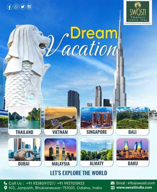 International Holiday Package - Swosti India | Premier Travel Agency Bhubaneswar, Tour Operator